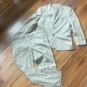 Merona Men's Light Tan Cotton Suit Set summer wedding guest classic